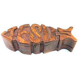 Wood Jesus/ Fish Puzzle Box (India)  Overstock