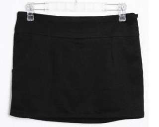 Stylish Rivets Embellished Short Skirt Black Elegant Pocket Womens 