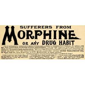 1900 Ad Morphine Sufferers Drug Remedy Home Treatment 