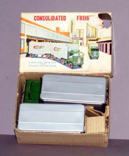 FRICTION TIN TRUCK & DOUBLE VAN TRAILER CONSOLIDATED FREIGHTWAYS BOXED 