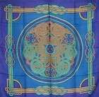 100% Silk Celtic Wheel of Life Scarf 42 x 42 Purple