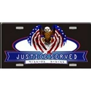 America Justice Served License Plates Plate Tag Tags auto vehicle car 