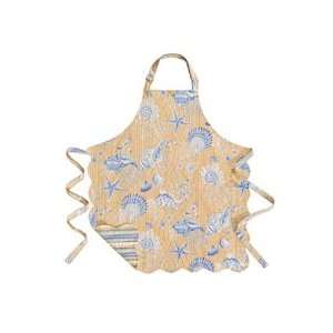  Reversible Quilted Apron, Taupe Seashells