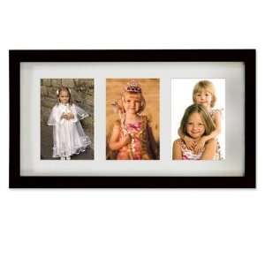  4 x 6 Triple Picture Frame in Black Matted