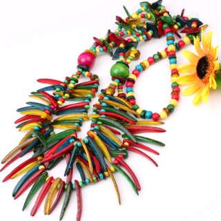 HOT Gorgeous Multi color Coconut Shell Stick Pepper shape Beads 28 