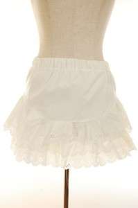 Cholle Eyelet Layered Mini Skirt White Fits All  