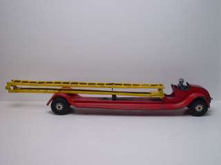 Kingsbury Aerial Ladder Fire Truck Steel Toy Wind up  