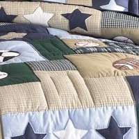 CLASSIC SPORTS 5pc Twin Quilt set with 1 sham, & Sheet  