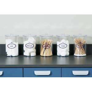  Labeled, Clear Plastic Sundry Jars: Health & Personal Care
