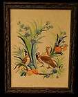   Vintage Pheasant Needlepoint Embroidery Hand Made Bird Decoration