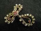 Vintage Unusual Stone Small Gold Tone Brooch  