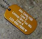 personalized dog tag necklace vertical wording orange custom laser 