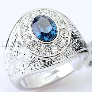 Amethyst Sapphire Ring GP use Swarovski Crystal 071RS  
