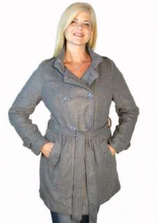 New BLACK/CHARCOAL/GRAY Long / Belted / Lined Jacket Coat 1X/2X/3X 