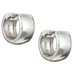 Sterling Essentials Sterling Silver 14mm x 7mm Hinged Hoop Earrings 
