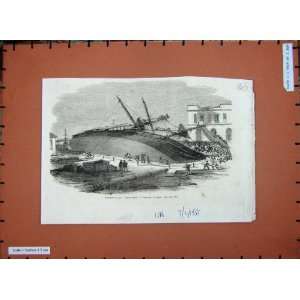  1855 Accident H.M.S Perseverance Woolwich Dockyard