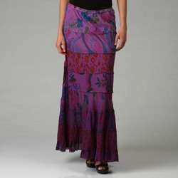Affaire Womens Mixed Print with Wrapping Long Skirt  Overstock