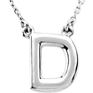  Clevereves Silver Fashion Block Initial Necklace Sterling Silver D 