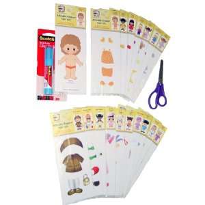  Adorable Kinders 20 Piece Sierra Paper Doll Set: Toys 