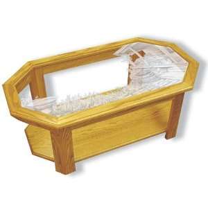 Oak Glass Top Coffee Table With Country Etched Glass   Country Coffee 