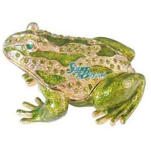 Green Frog   Swarovski Crystal Jewelry Trinket Box (JF8659)