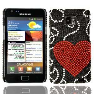    Samsung i9100 Galaxy S 2 Premium Black Red Retro Heart 
