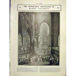  Coronation Queen Victoria Westminster Abbey Scene 1902 