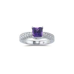  0.89 Amethyst Ring in 18K White Gold 9.0 Jewelry