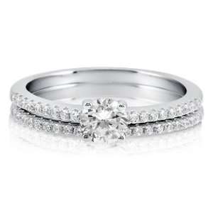   Set 0.46 ct   Nickel Free Engagement Wedding Ring Set Size 6 Jewelry