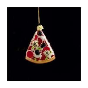 Pack of 8 Glass Blown Pizza Slice Shaped Christmas 