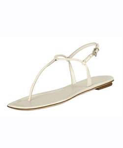 Prada White Flat Thong Sandals  