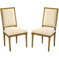 Antiqued Oak Cream Side Chair (Set of 2)  Overstock