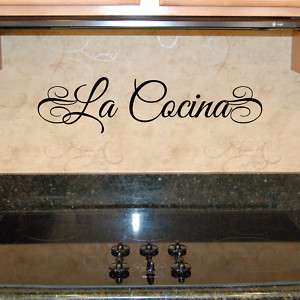 LA COCINA (Spanish) or LA CUCINA (Italian) Kitchen Vinyl Lettering 