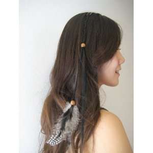  Feather Hair Extension Clip Ins Black Color 15 16 Inches 