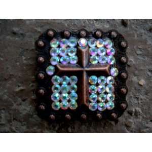  4 BRONZE CROSS WITH SILVER BLING CONCHOS 