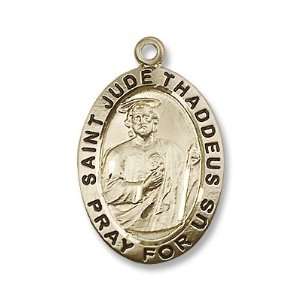 Gold Filled St. Jude Medal Pendant Charm with 24 Gold Chain in Gift 