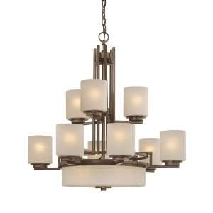   Light Chandelier with Nine Arms and Center Downlight