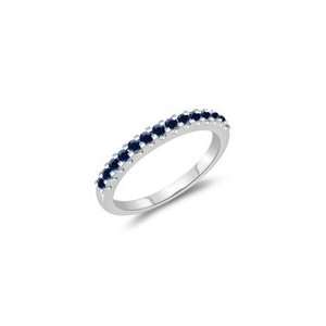   28 Cts Blue Sapphire Wedding Band in 14K White Gold 5.5 Jewelry