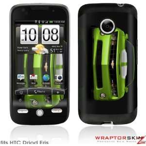 HTC Droid Eris Skin   2010 Chevy Camaro Green   White Stripes on Black 