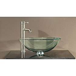 Tempered Glass Clear Vessel Sink  