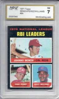 1971 Topps, #64 RBI Leaders Johnny Bench, Graded 7 NM  