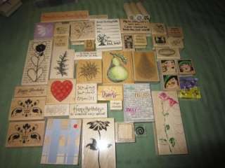 Stampin Up HERO ARTS +++ HUGE LOT 44 ASSORTED RUBBER STAMPS  