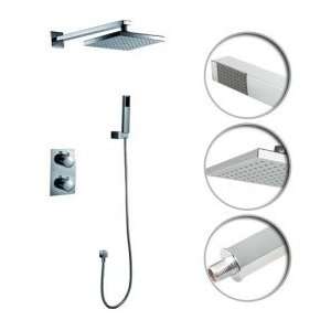  Thermostatic Shower Faucet with 8 inch Shower Head + Hand Shower 