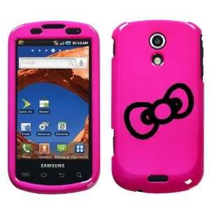 SAMSUNG GALAXY S EPIC D700 BLACK BOW OUTLINE ON A PINK HARD CASE COVER