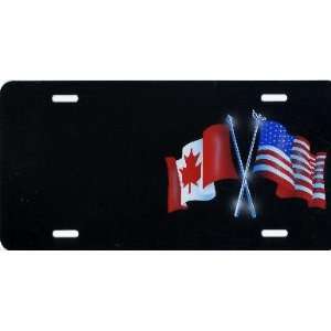 AMERICAN FLAG/CANADIAN FLAG License Plate 1494: Home 