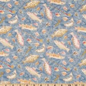  44 Wide Catch Of The Day Fish Lt. Blue Fabric By The 