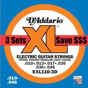  DAddario EXL110 Nickel Light Electric Guitar Strings 3 