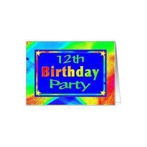    12th Birthday Party Invitation Bright Lights Card: Toys & Games