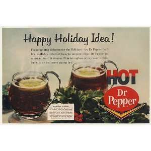  1964 Hot Dr Pepper Happy Holiday Idea Cups Print Ad (47710 