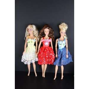   Set of 3 Cocktail Length Gowns Made for the Barbie Doll Toys & Games